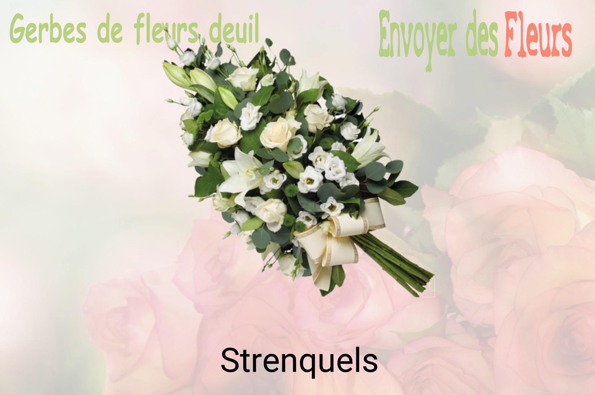 Gerbe de fleurs de deuil livrée à Strenquels